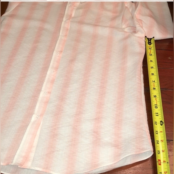 Cremieux Women's Pink and White Shirt Sz Large NWT - Picture 6 of 7